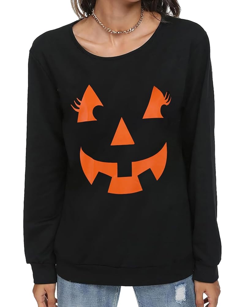 Amazon.com: zarmfly Womens Halloween Sweatshirt Pumpkin Face