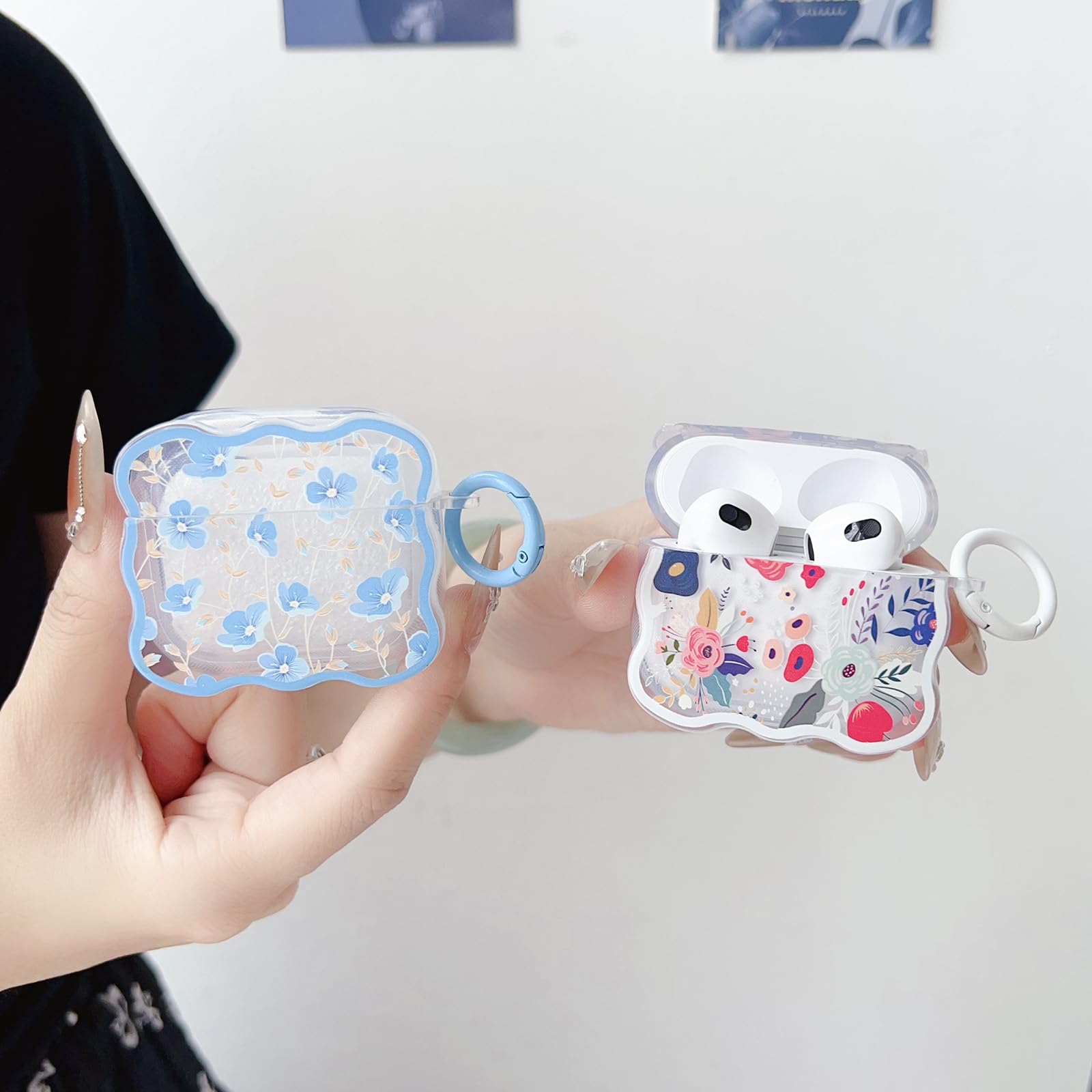 Amazon.co.jp: かわいいAirPods第3世代クリアケース、ガーリーフラワー