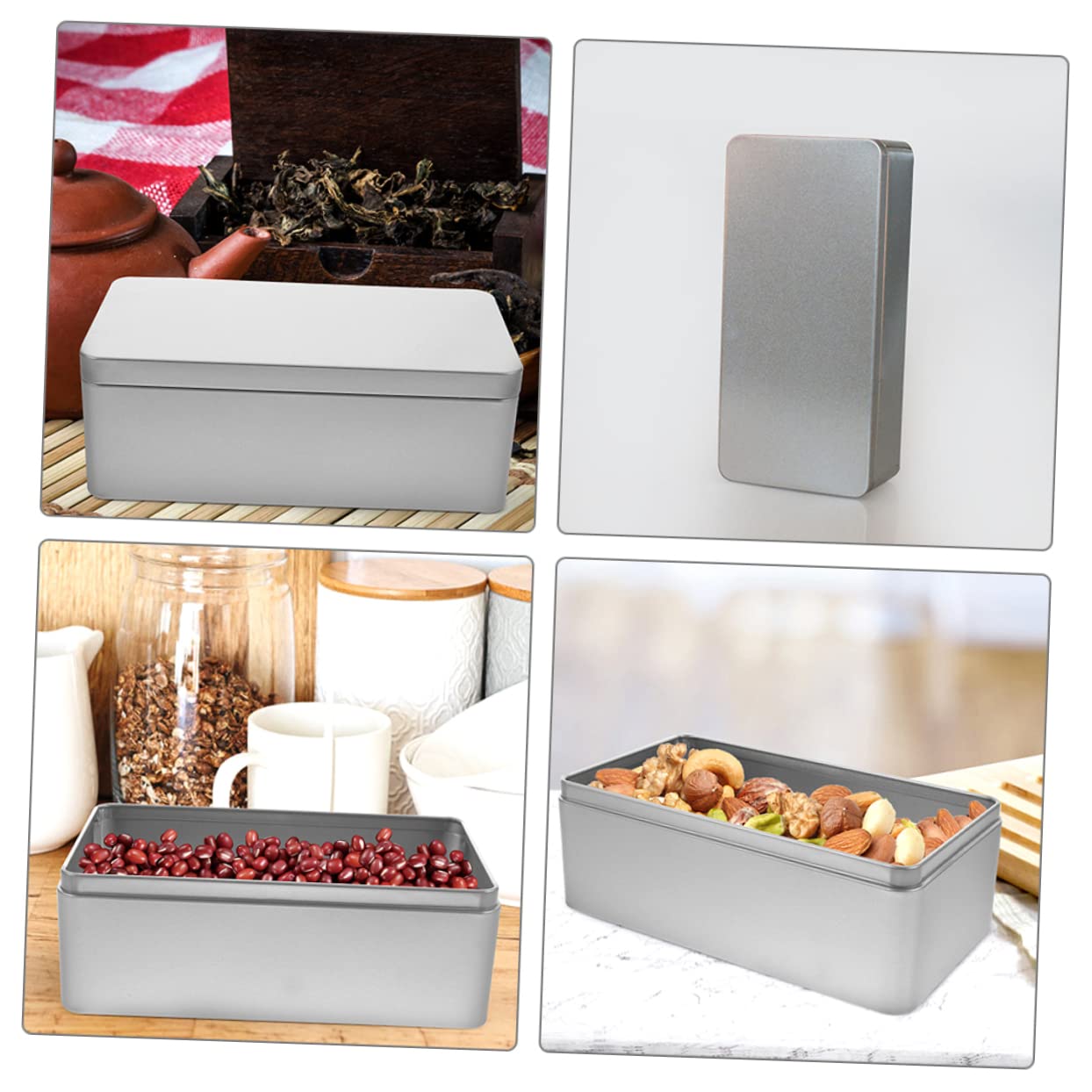 Boîte En Fer Blanc Avec Couvercle Amovible - Boîte à Bonbons, Biscuits Ou Rangement Bureau - Petit Format Décoratif