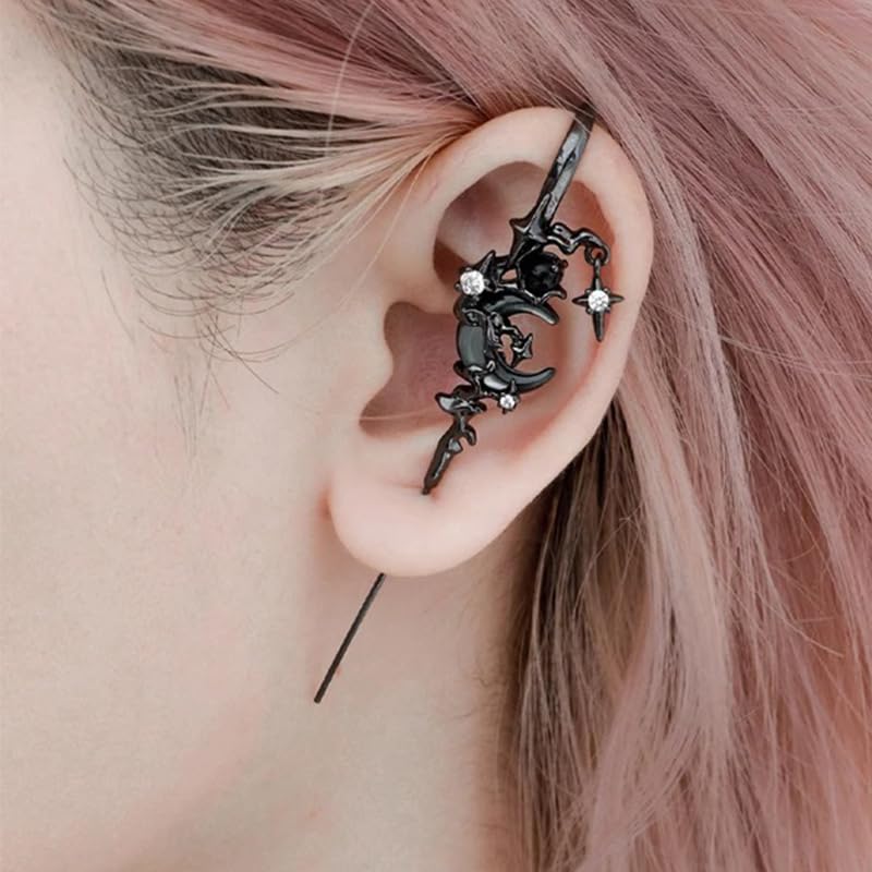 Myth Of The Moon Ear Hook Earrings Goth Sword Earrings Punk Moon Needle Piercing Earring Star Earrings Halloween Jewelry3