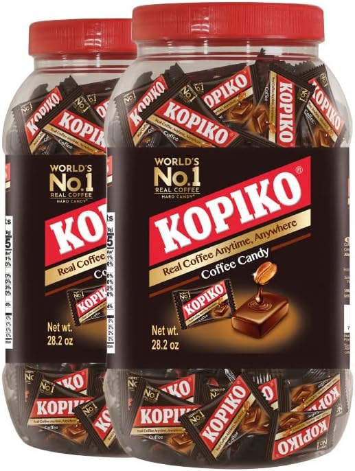 Coffee Candy – Bold-Tasty Hard Candy from Indonesia with Real Coffee Extract – A Satisfying Boost for On-the-Go Energy (2-Pack 28.2oz Each)