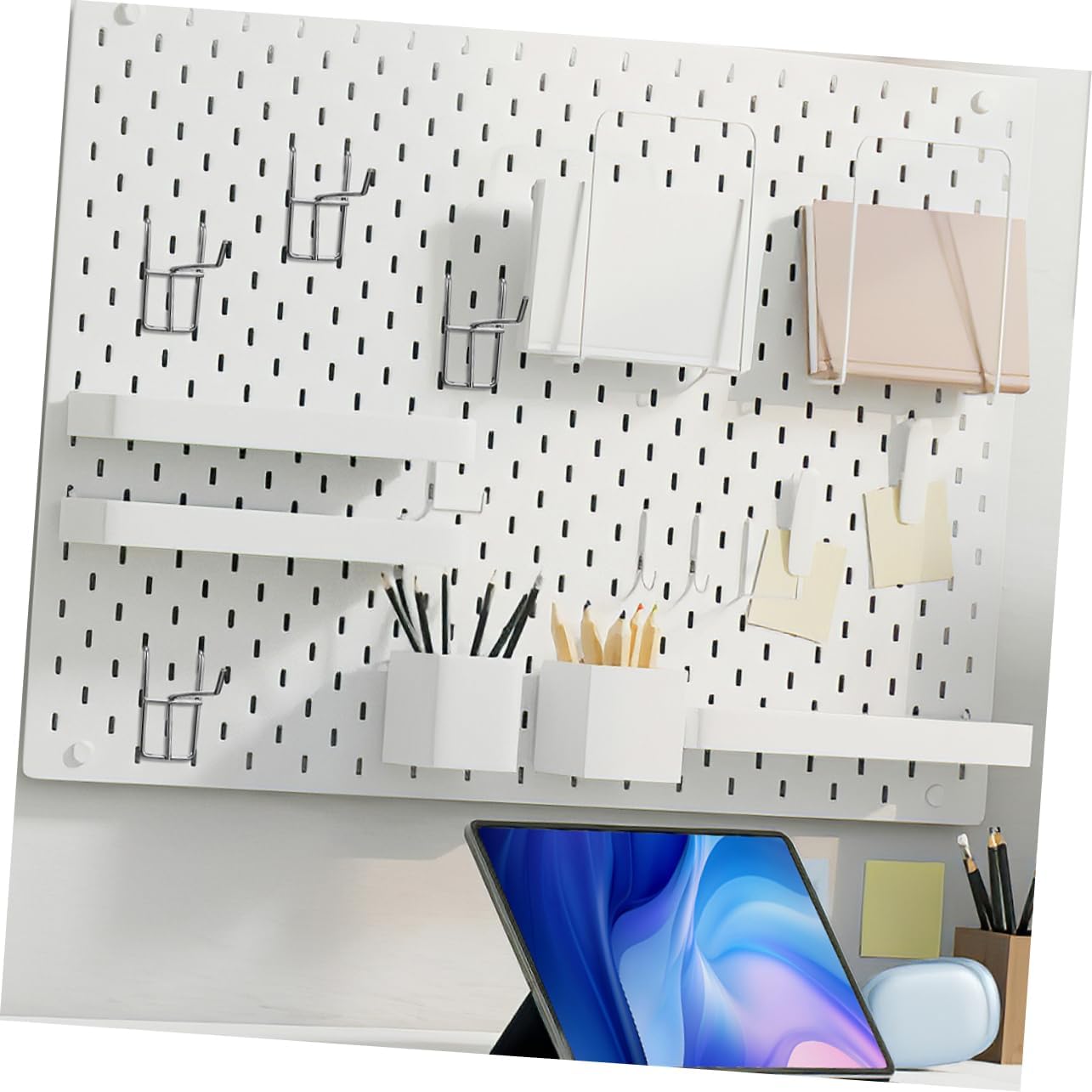 40pcs Wire Grid Mount Brackets Display Hooks for Shop Garages Easy to Install Hangers for Organizing Items Like Snacks and Tools