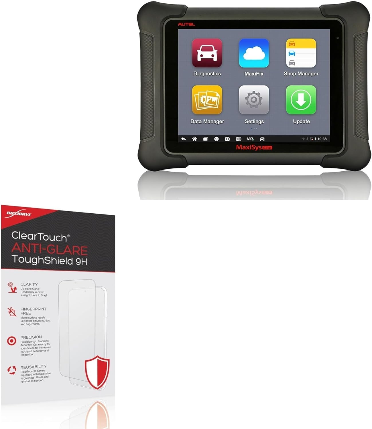 BoxWave Screen Protector Compatible with Autel MaxiSys Elite - ClearTouch Anti-Glare ToughShield 9H (2-Pack), Anti-Glare 9H Tough Flexible Film Screen Protector