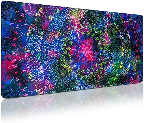 Large Mouse Pad, 31.5" x 15.7" Acezeek Mandala Desk Mat Extended Gaming Mouse Pad with Non-Slip Rubber Bas, Waterproof Computer Keyboard Mousepads for Office, Home, Work, Game (Colorful Mandala)