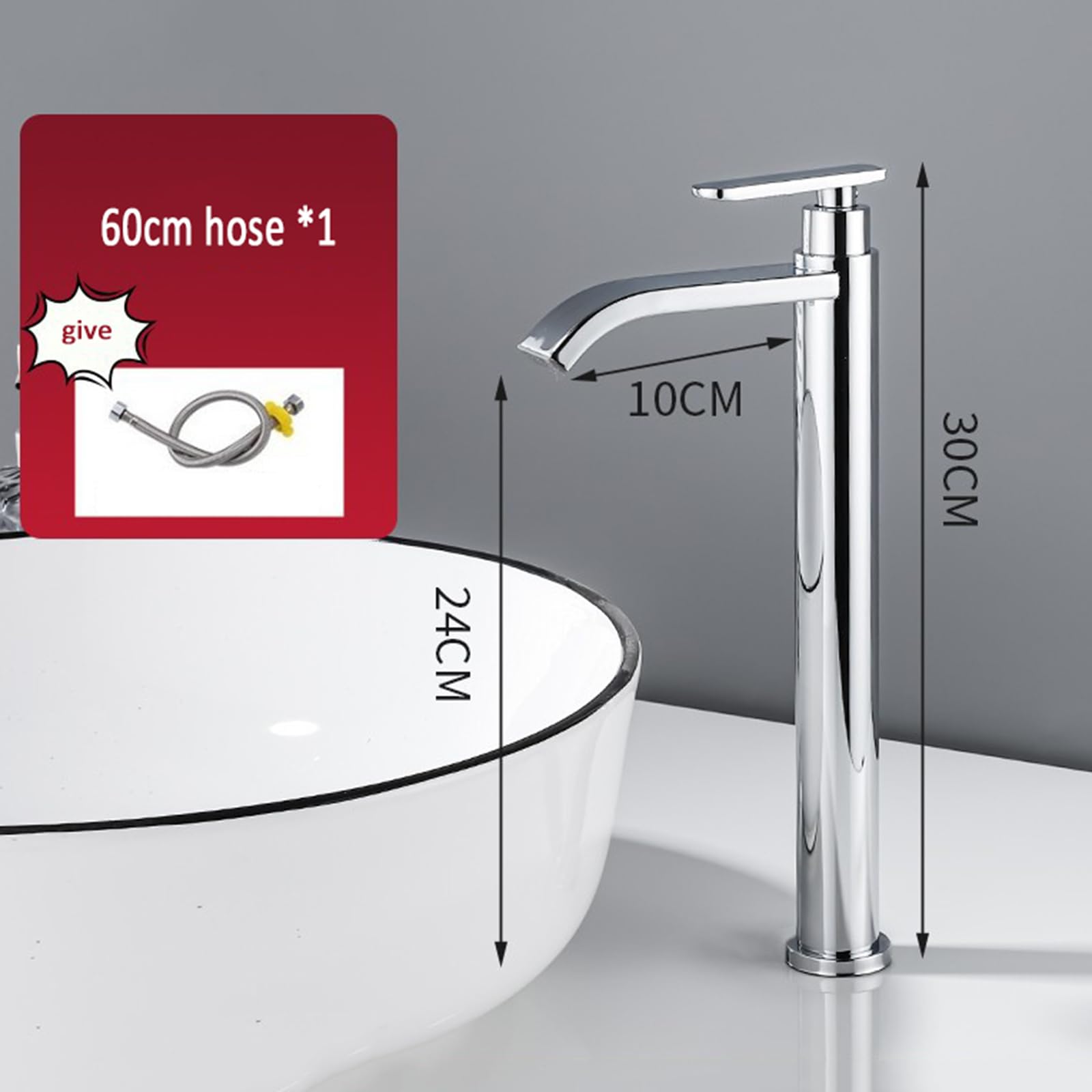 Waschtischarmatur Wasserfall Hoch Verchromt Wasserfall Wasserhahn Bad Nur Kaltwasser Einhebelmischer