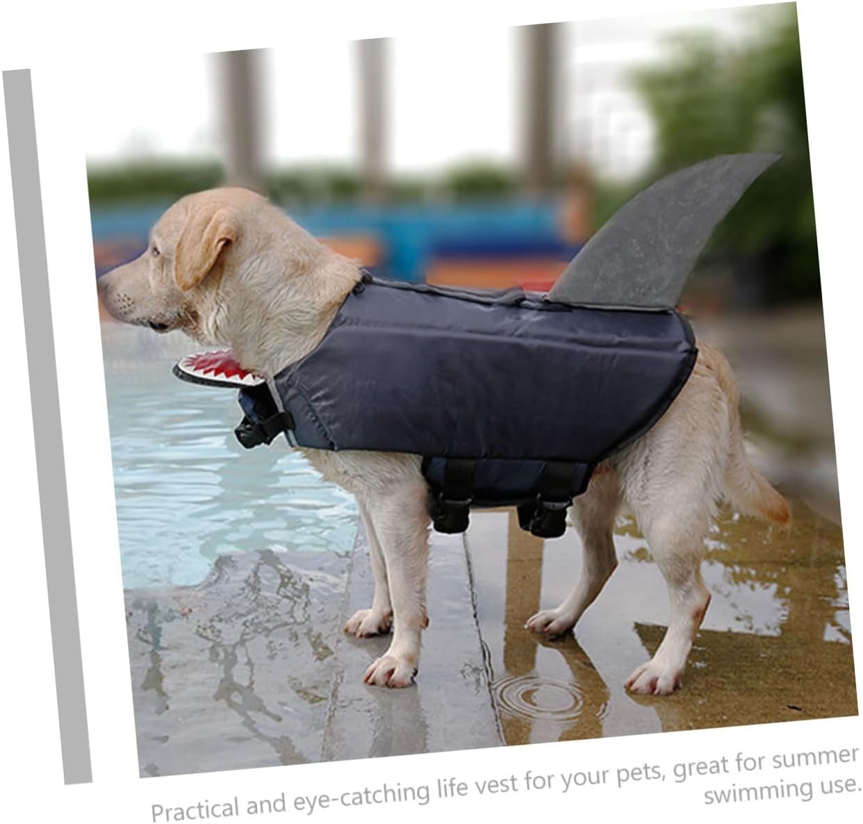 ABOOFAN Dog Swimming Suit Shark Design Reflective Safety Vest Grey XL Outdoor Training Life Jacket for Dogs Puppy Swimwear