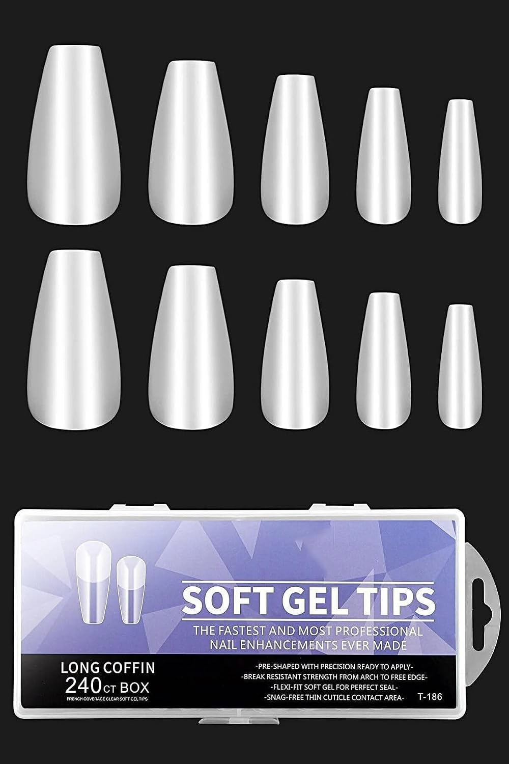 Fontenay 240'Lı Soft Jel Tips & Yeni Nesil Kullanımı Kolay Yumuşak Jel Tips T-186-3 Turuncu