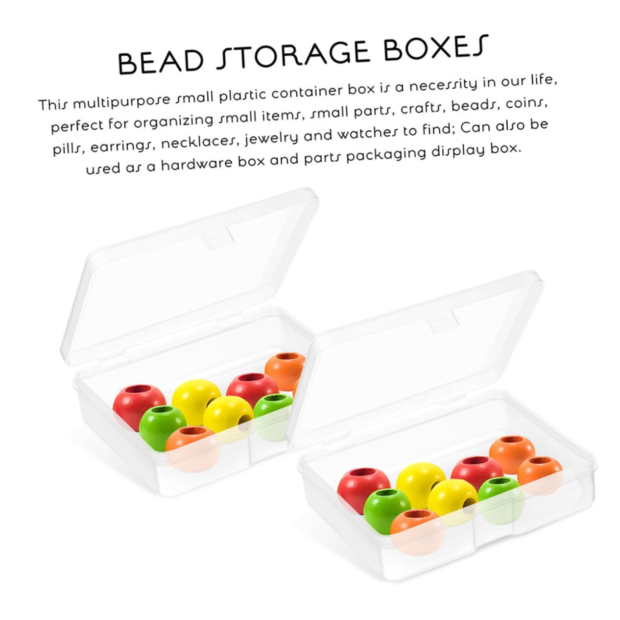 Beavorty Small Boxes 20pcs Plastic Storage Containers for Bead Organizers and Jewelry