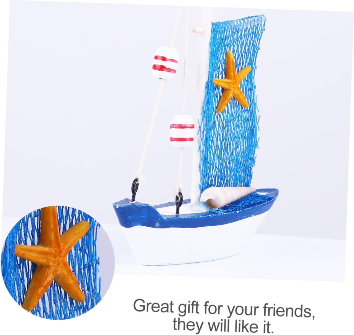 NUOBESTY 4pcs Wooden Mini Sailboat Model Miniature Sailing Boat Ships Nautical Sailboat Decorations for Nautical Beach Coastal Wedding Home Ornaments