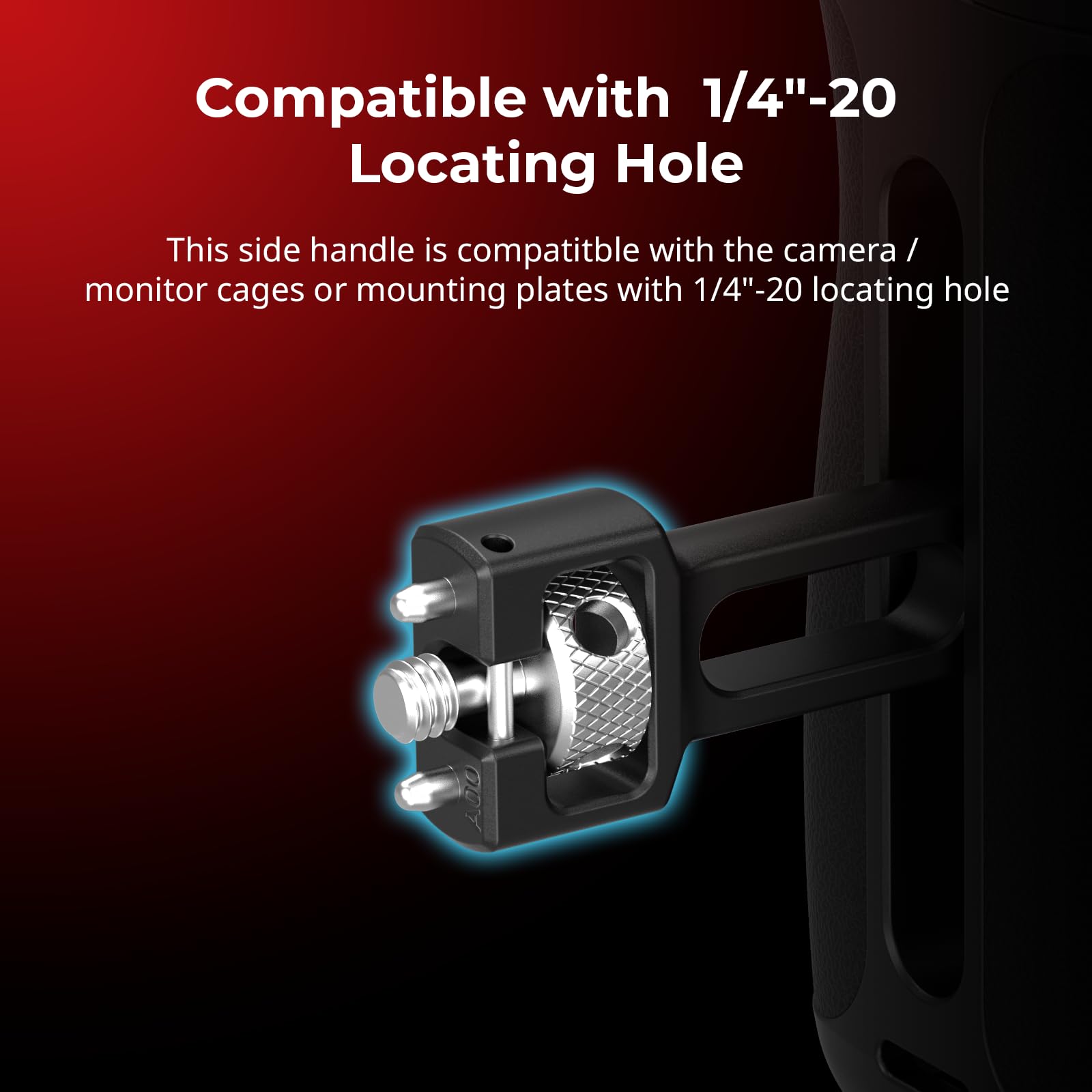 SMALLRIG Impugnatura Laterale per Fori Filettati da 1/4''-20, Impugnatura per Gabbia per Fotocamera Utilizzabile con la Mano Destra o Sinistra, Regolabile in Altezza, Portata Massima 10 kg - 5950