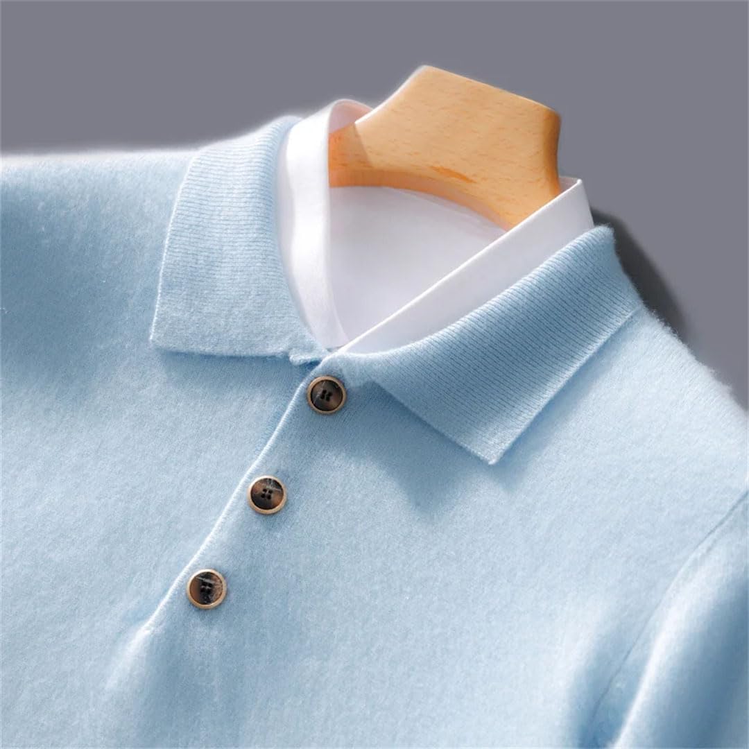 Jersey Informal De Lana para Hombre, Camisa De Punto De Manga Larga, Top Cálido