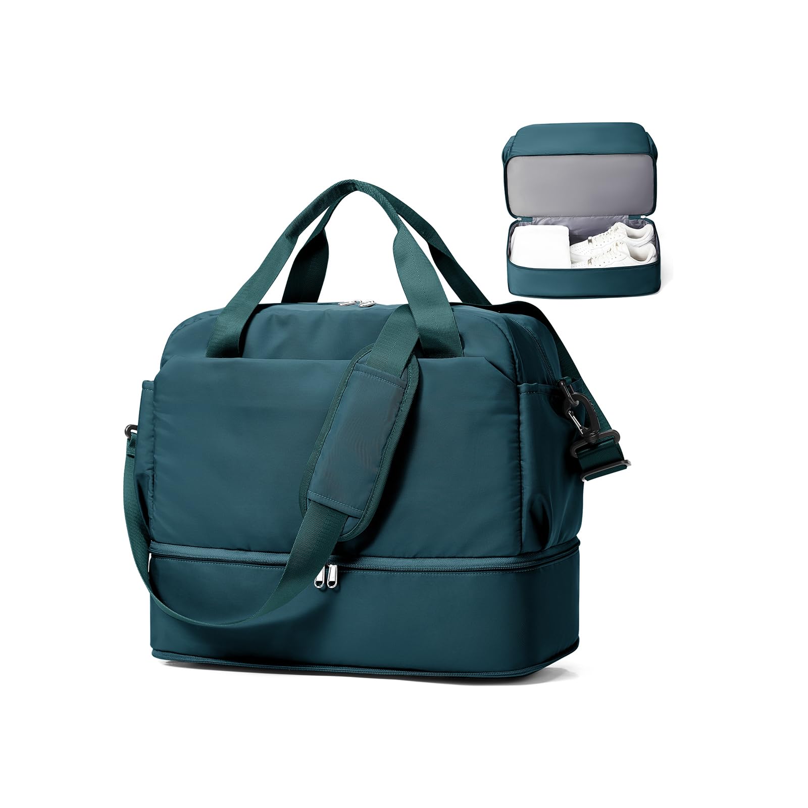 SEAFEW Borsone da Viaggio,Bagaglio a Mano 40x30x20 Ryanair Borsa da Viaggio con Scomparto per le Scarpe,Borsa da Cabina Ryanair Borsa Sportiva Borsone da Palestra Borsa da Weekend,C04-Blu pavone