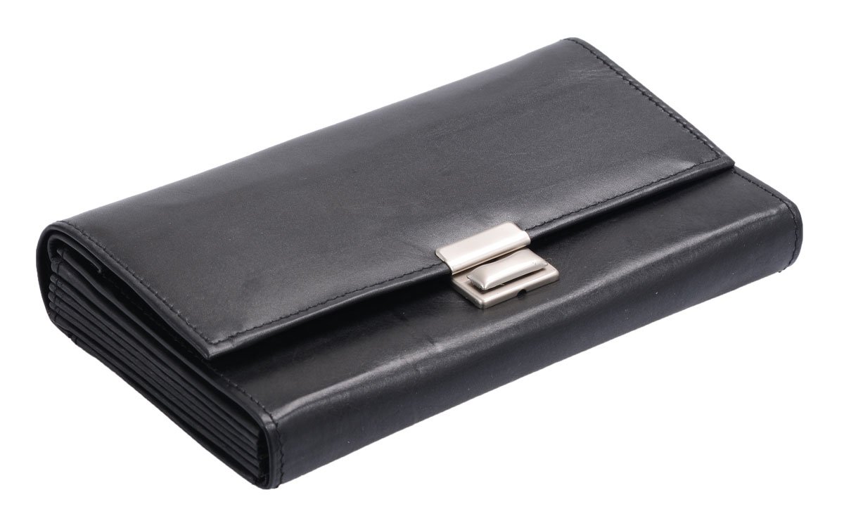 Kellnerbörse LOUANA in Echt-Leder, schwarz, 17x9cm