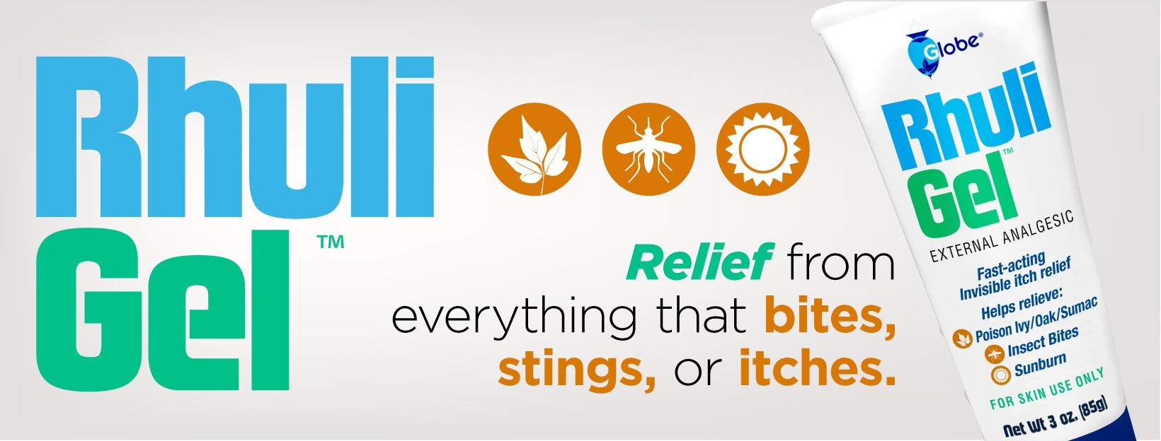 Rhuli AntiItch Gel Analgesic Itch Treatment Relief for Sunburn