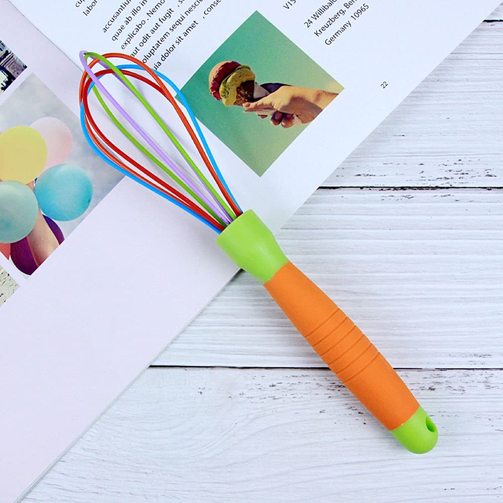 Küchen-Schneebesen Silikon-Schneebesenküche WISK zum Kochen Backen Mischen, um das Schlagen zu bringen und zu rühren, Ballondraht Whisks Küchenei-Schläger (11 "12", Regenbogen) Schneebesen zum Kochen