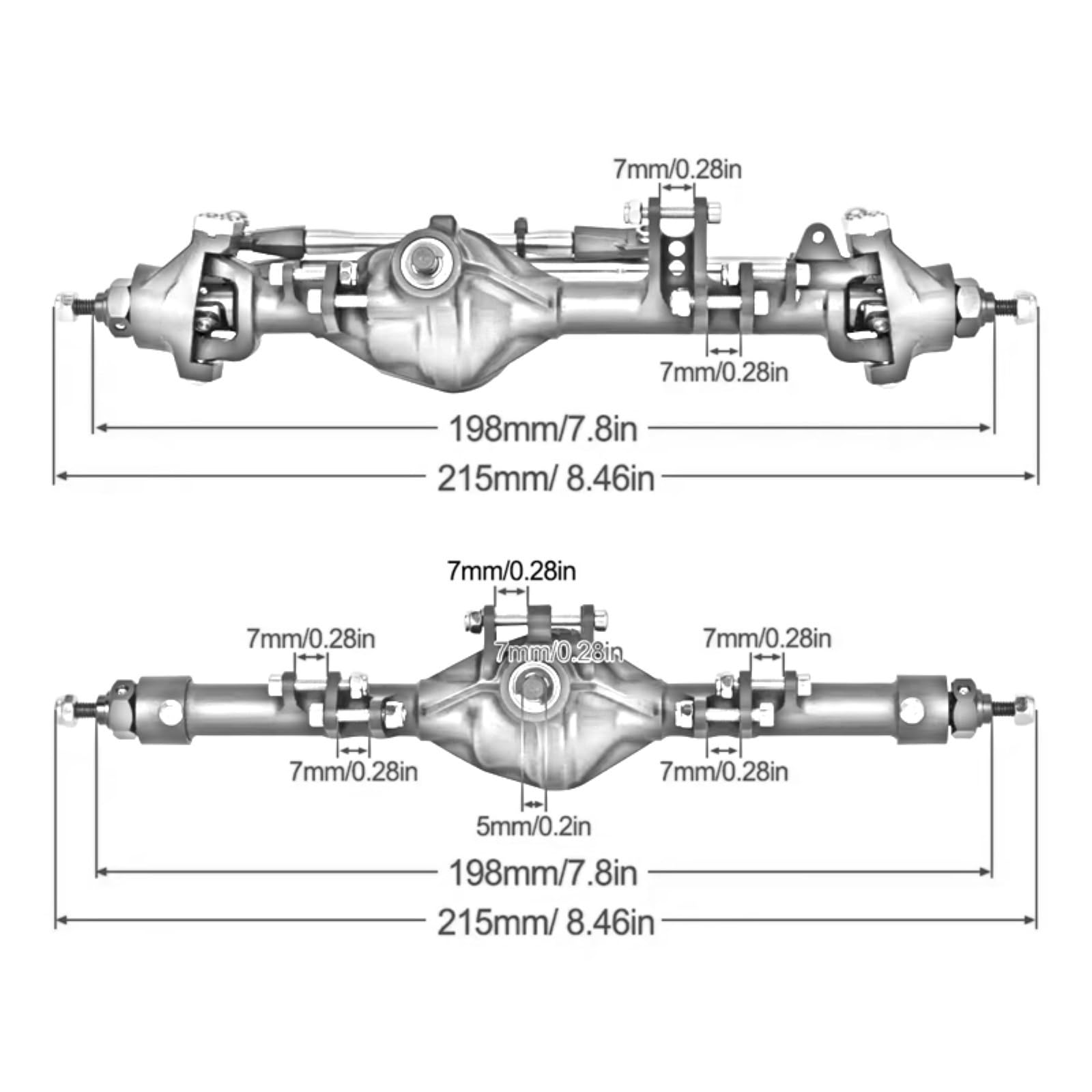 Amazon | RCフロントリアアクスルセット For Axial For SCX10 II For