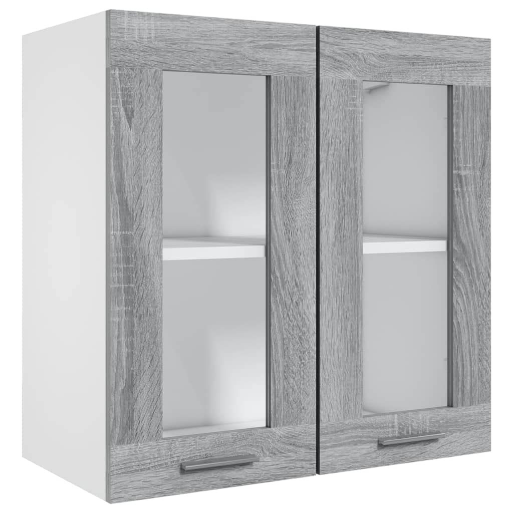 vidaXL Hanging Glass Cabinet Lyon Grey Sonoma 60x31x60 cm Engineered Wood — image 1