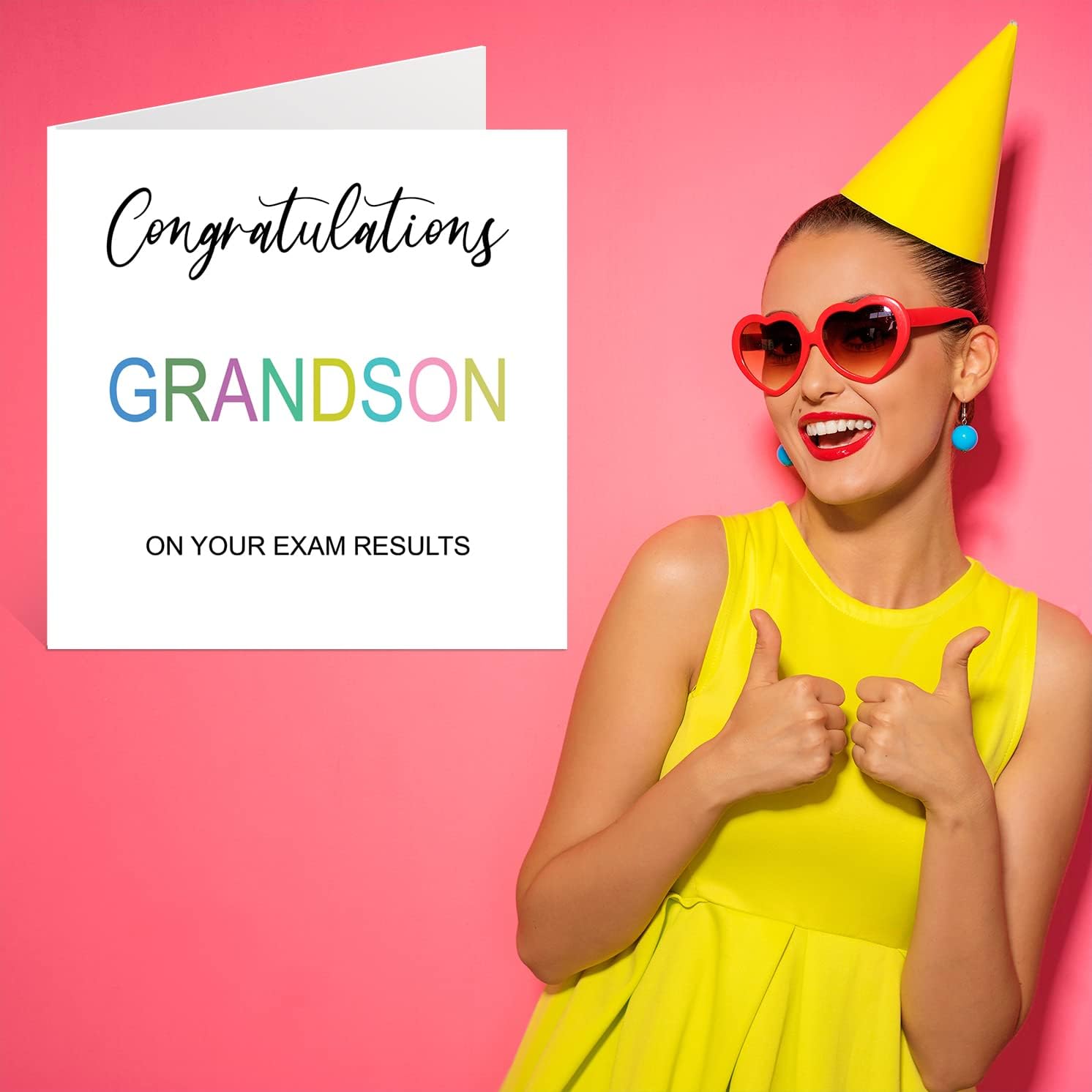 Congratulations Grandson Cards - On Your Exams - Proud of You Card Congrats Graduation Degree Exam Results School College Exams GCSE A Level Uni, 145mm Well Done Greeting Cards