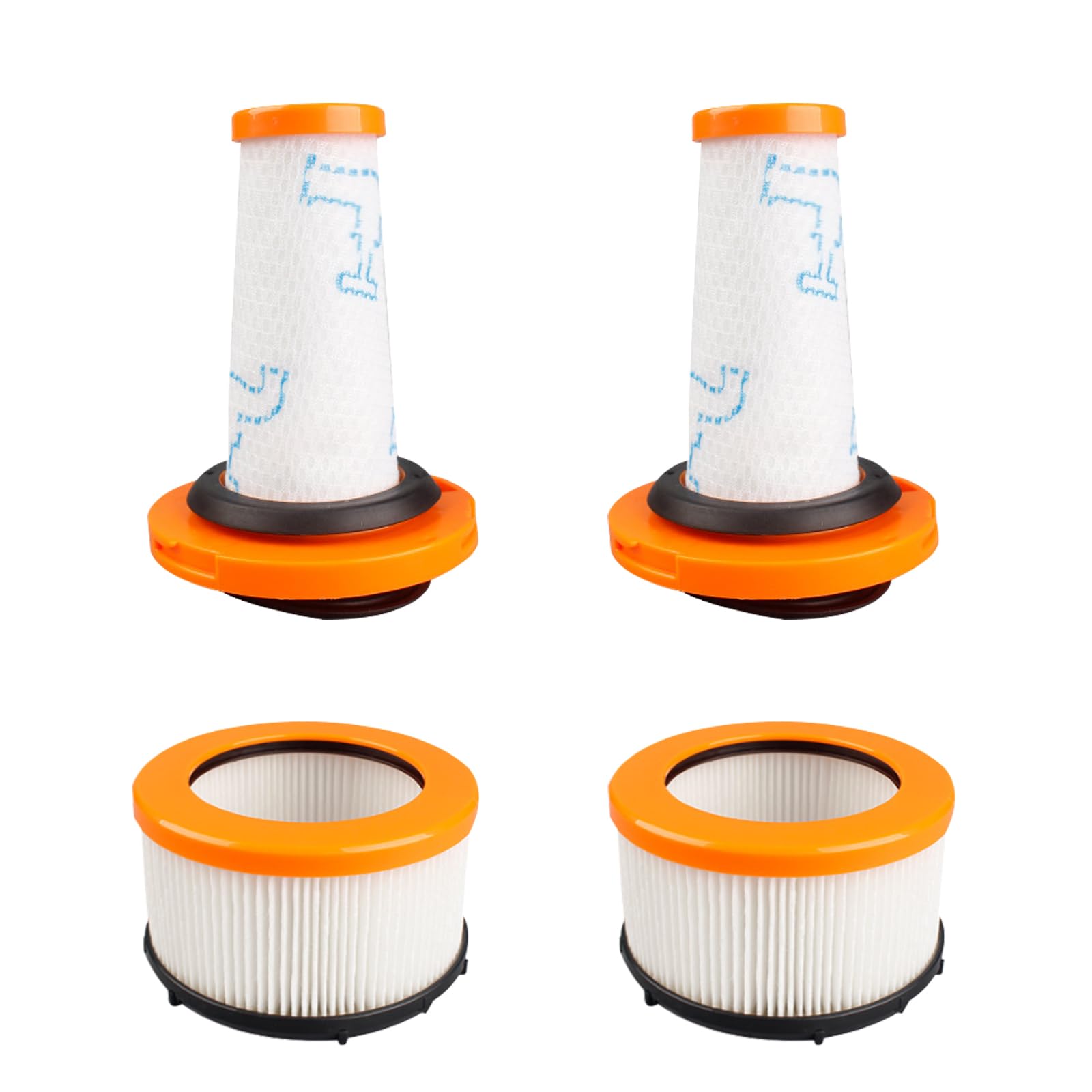 Filtres pour Rowenta X-FORCE FLEX 9.60 et X-NANO ESSENTIAL RH20xx, 2 Pré + 2 Moteur Filtres HEPA lavables pour ZR009010, ZR009012