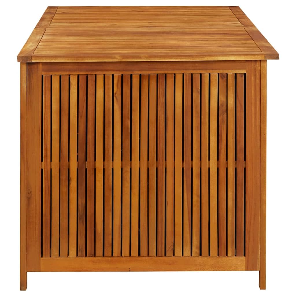 Scatola portaoggetti da giardino in legno di acacia, 150 x 80 x 75 cm, con tasca interna impermeabile e molle a gas, resistente alle intemperie e versatile, per terrazza, balcone, esterno