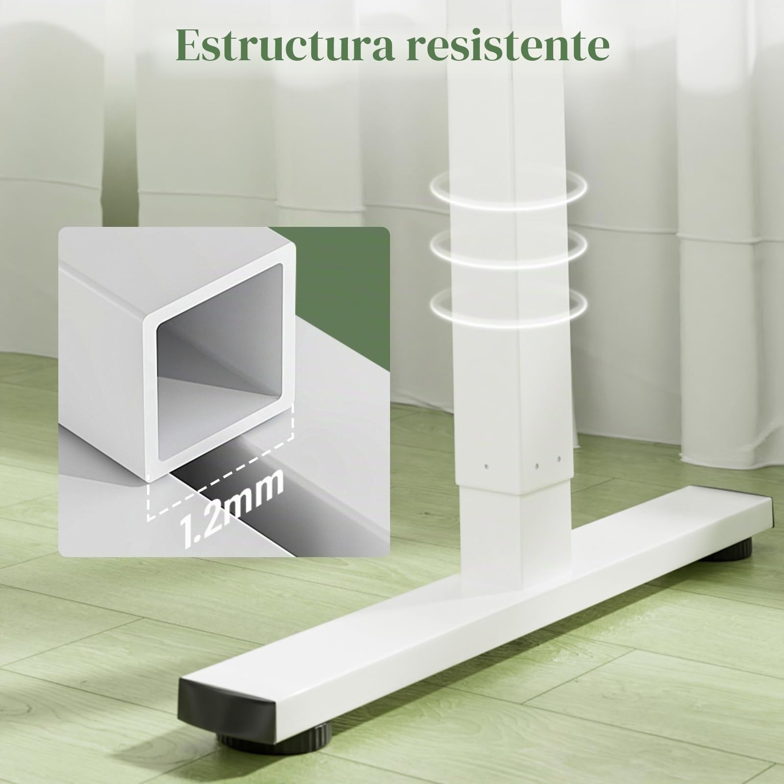 buybyroom Estructura Mesa Elevable, Patas Escritorio Elevable con Acero de Alta Resistencia, con Panel Inteligente de Memoria y Puerto USB (Sin Panel de Escritorio)