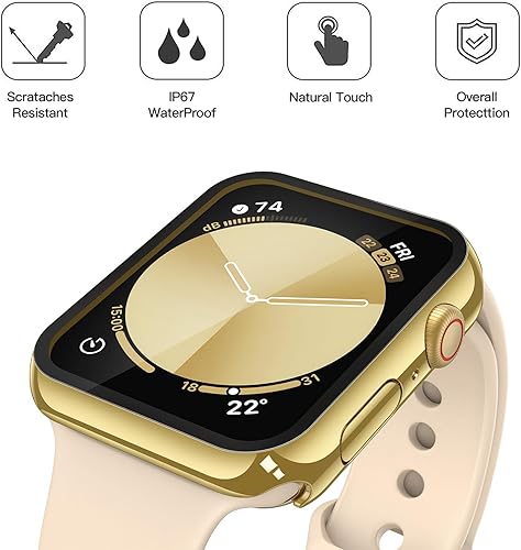 Miniatura 137 de Misxi [Paquete de 2] - Funda impermeable con botón para Apple Watch Series 6, SE, Series 5, Series 4 de 40 mm, funda protectora anticaídas de 1