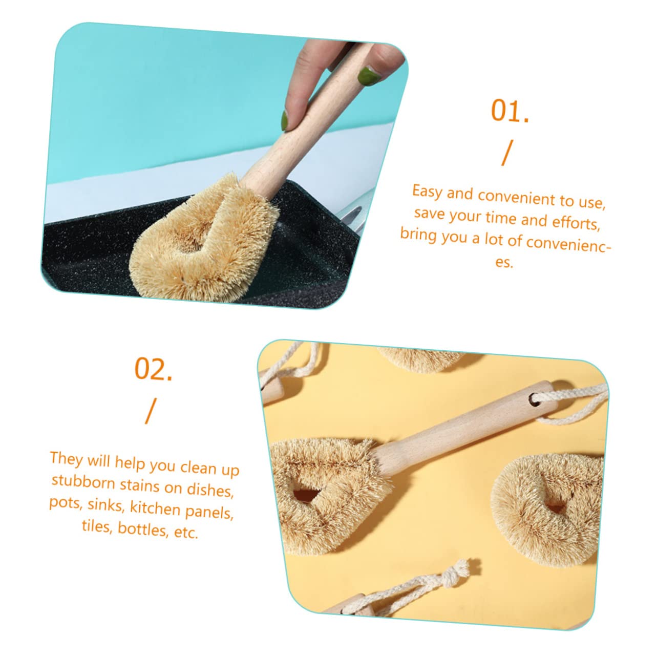 Mobestech 6piezas Cepillos De Limpieza para Platos y Botellas Cepillo Raspador para Sartenes Accesorios De Cocina Eficaces para Fregar Sin Rayar