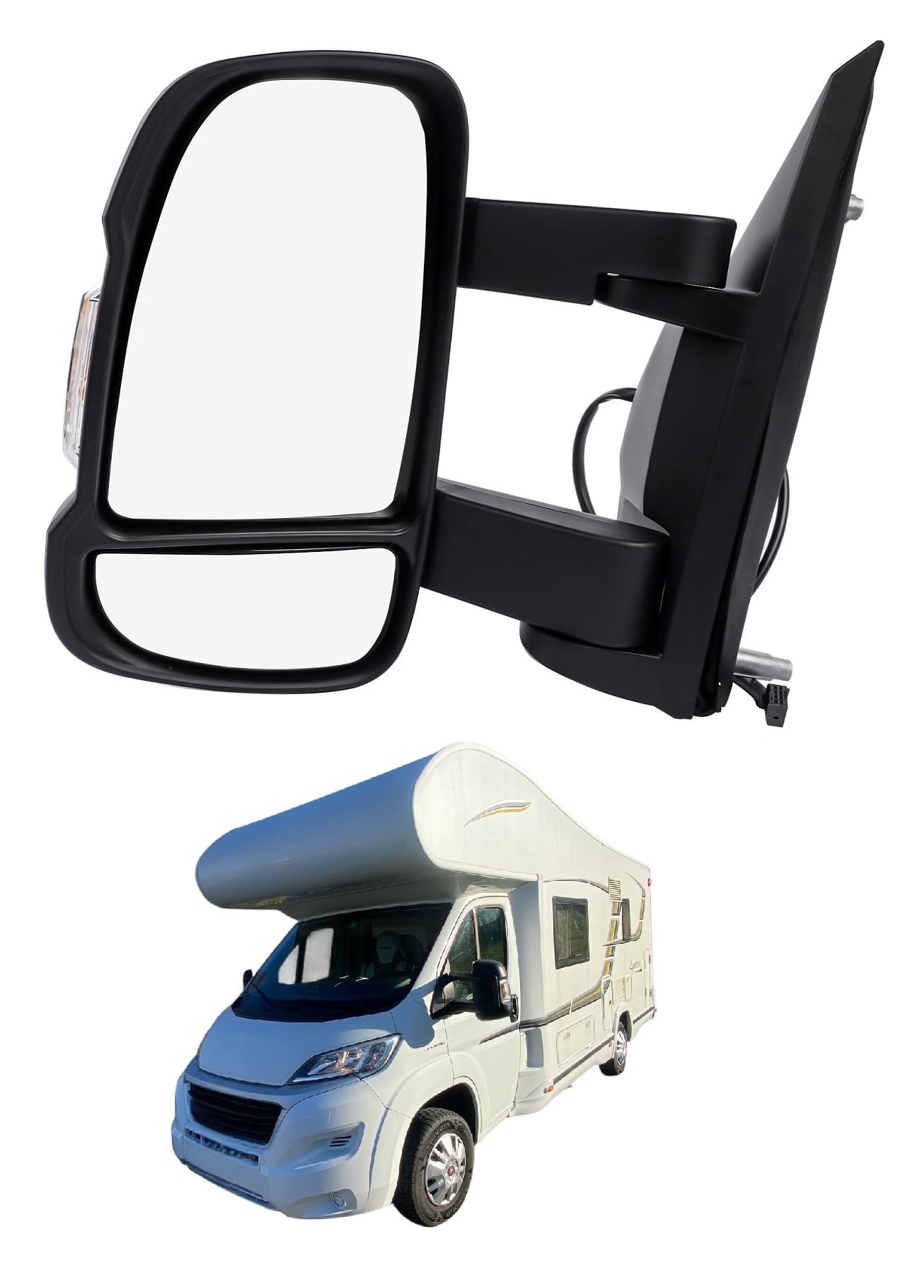 Specchietto Elettrico Sinistro CAMPER DUCATO Retrovisore Termico SX Dal 2006-2024 Braccio lungo,Sbrinamento rapido,Freccia Integrata