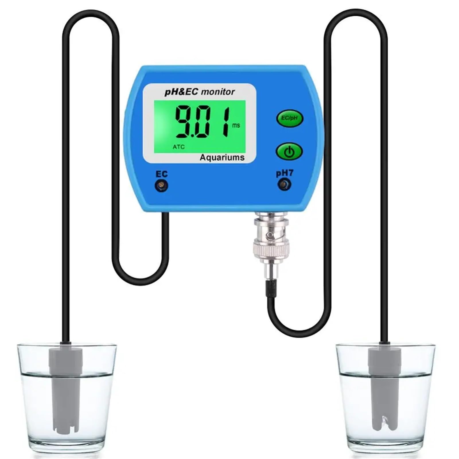 Misuratore di PH Professionale 2 in 1 Misuratore EC for Acquario Monitor multiparametrico della qualità dell'Acqua Monitor PH/EC Online Acidometro Digitale sensibile