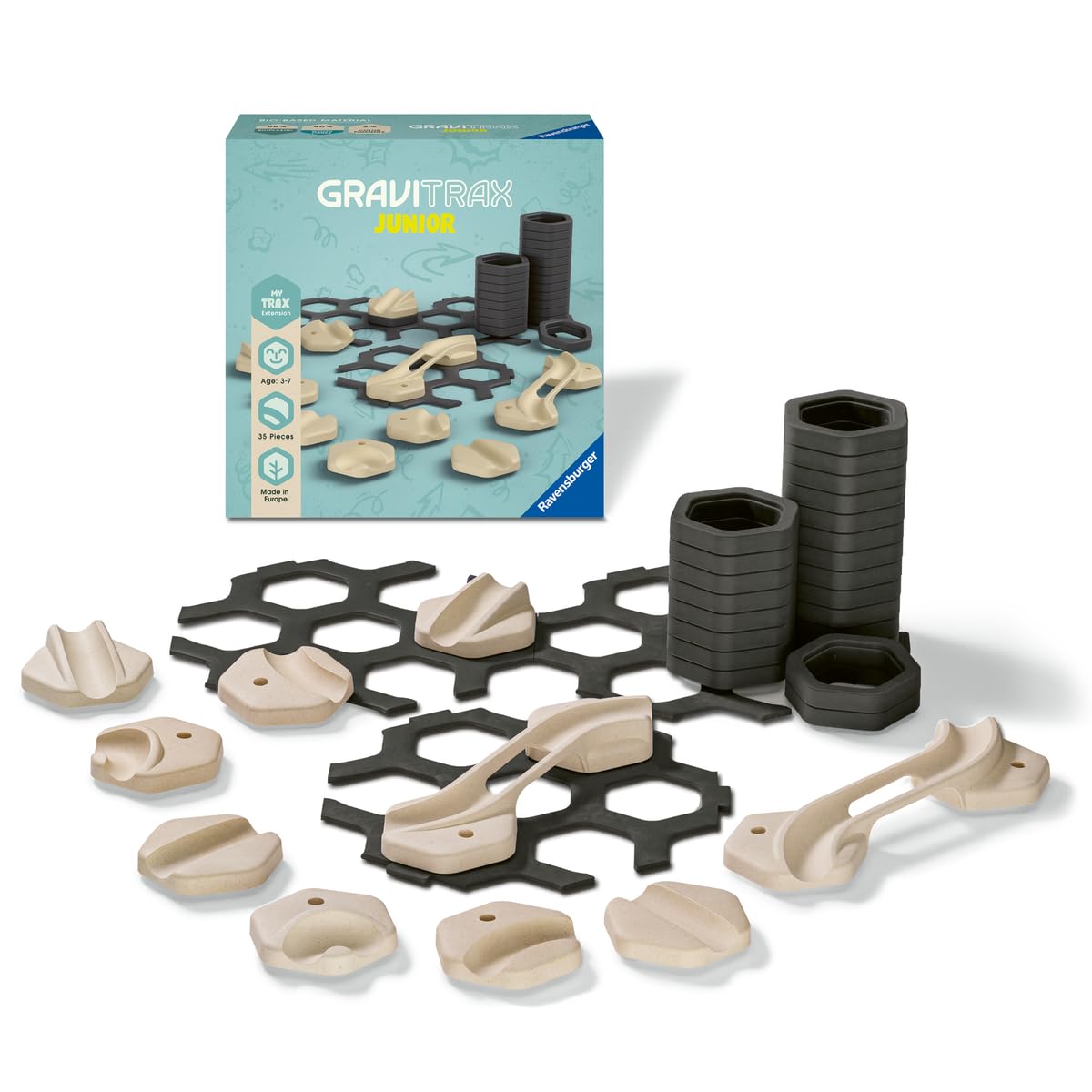 Ravensburger - Gravitrax Junior Extension Trax | Circuito Canicas Con 35 Pieza | Rompecabezas Niños Con Canicas | Juegos Para Niños De 3 Años | Juegos Mesa Compatibles Con Todos Los Gravitrax