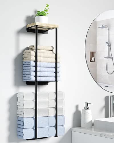Towel Racks for Bathroom, 2 Tier Wall Towel Holder with