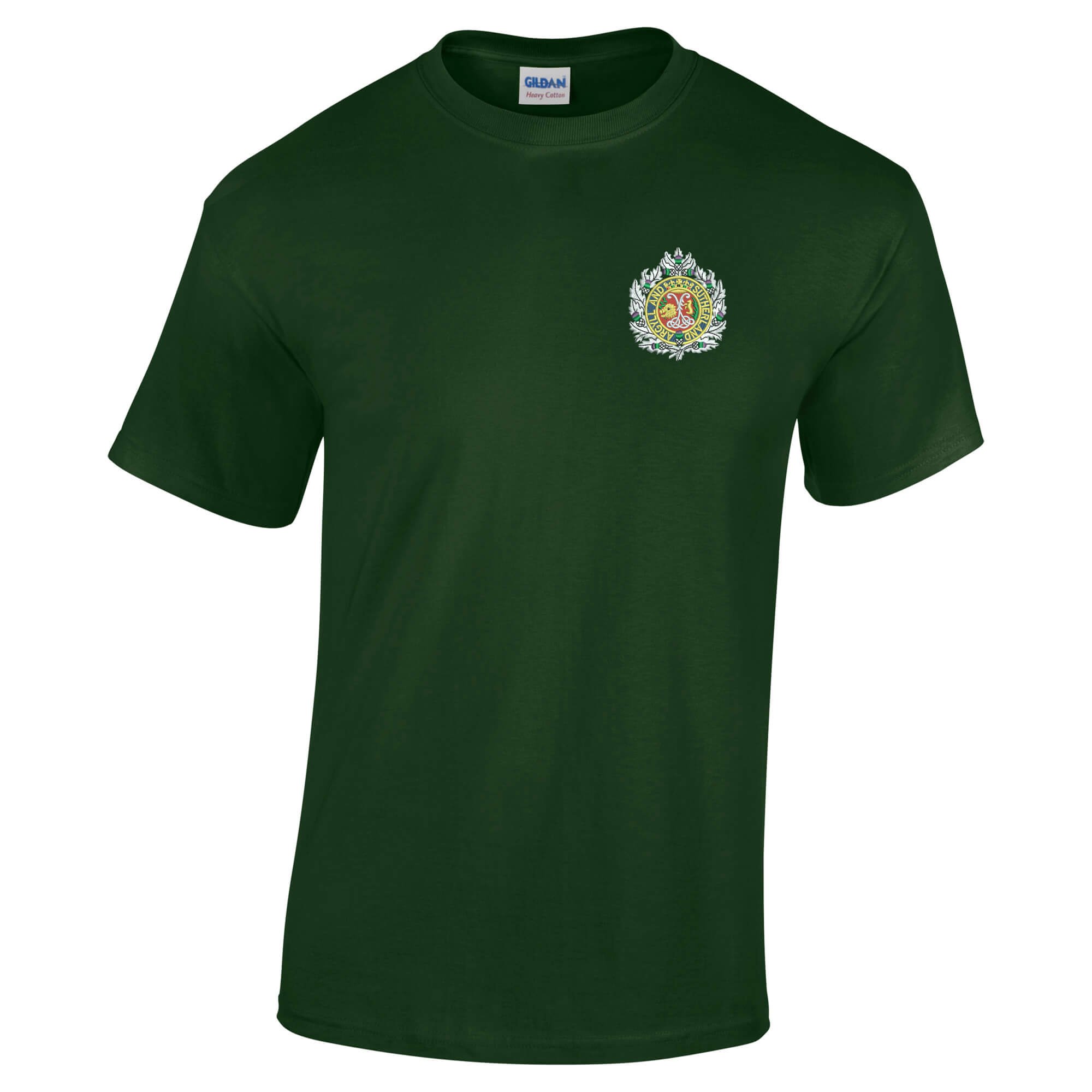 Pineapple Joe's Men's Forest Green Argyll And Sutherland Embroidered T-Shirt - 2X Large