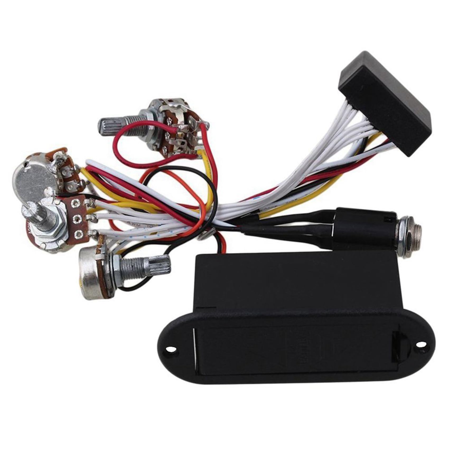 Bloepum 6X 2 Band Active Bass Guitar EQ Equalizer Preamp Circuit Pickup Black