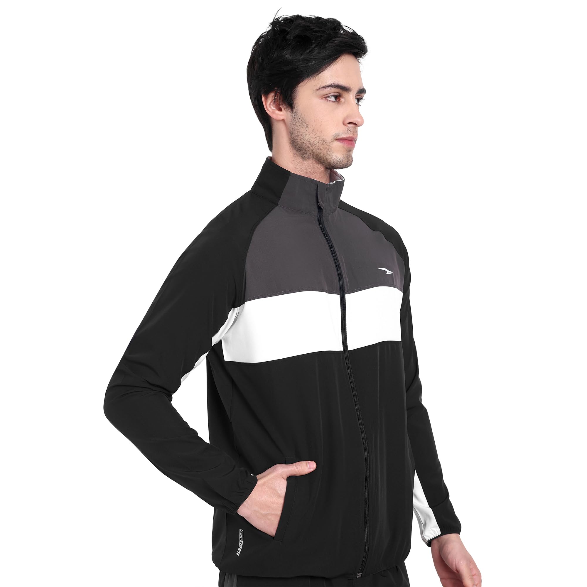 ASIAN AMJ-21 Black Men’s Athletic Zip-Up Jacket | Slim Fit Workout & Casual Wear, S 1