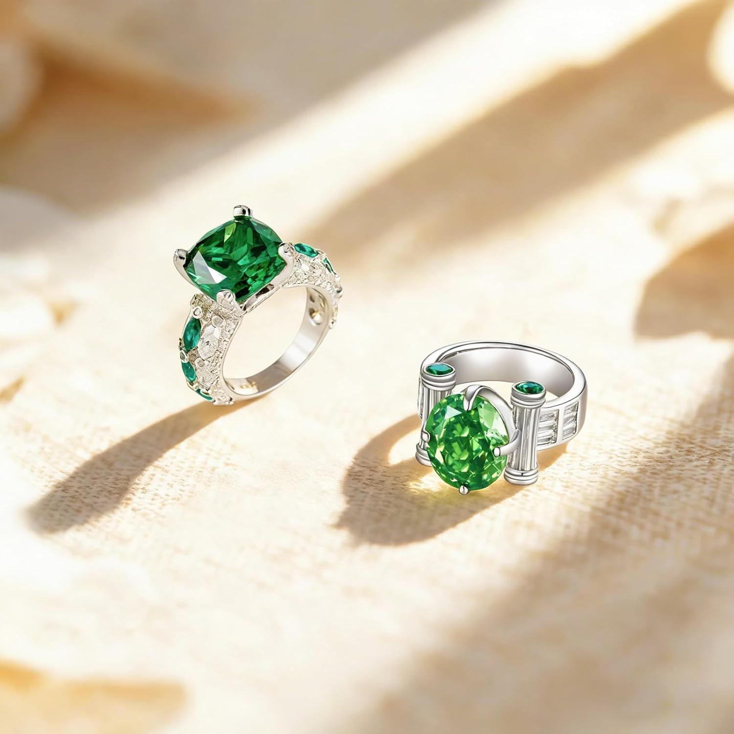 925 Sterling Silver Ring, Emerald Birthstone Ring, Fashionable Women's Gemstone Ring, Engagement Promise Ring, Women's Jewelry, Engagement, Anniversary, Valentine's Day Gift - Image 6