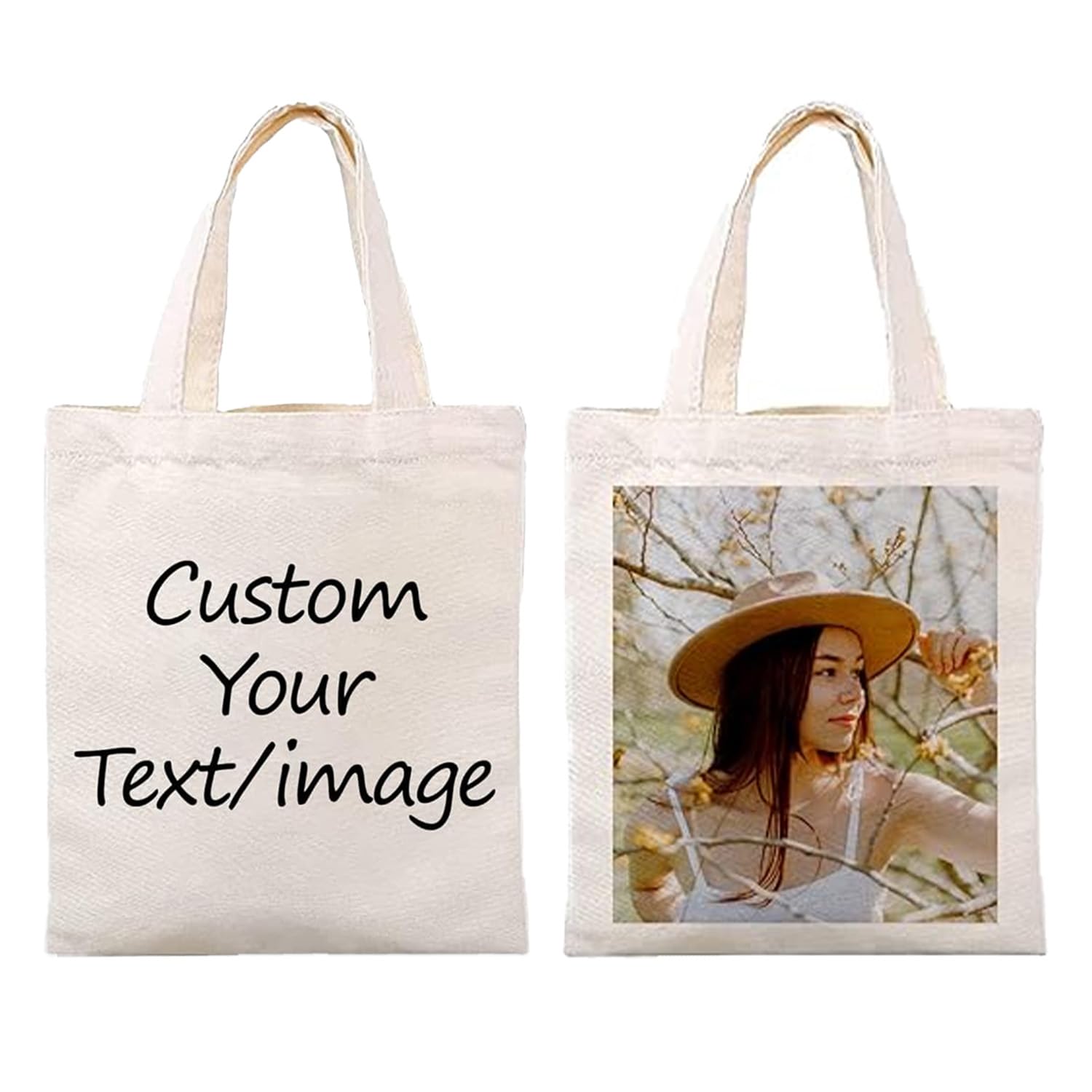 Personalised Tote Bag With Text or Photo | Mothers day, Birthday Gift | Personalised Gifts Bag With Front And Back Text And Logo