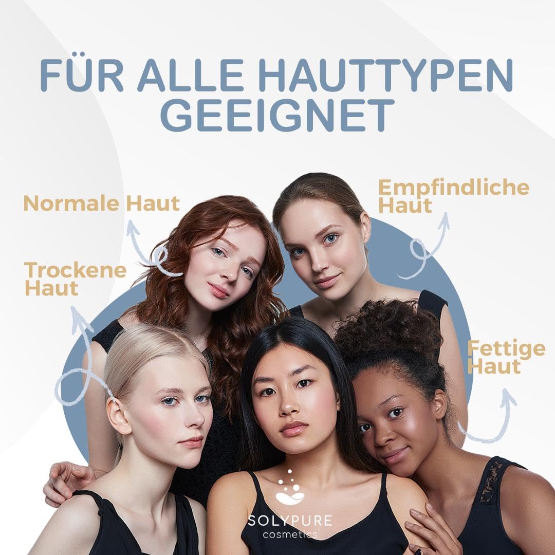 SolyPure HYALU-PEARLS – Hyaluron Serum Gesicht – 10% Hyaluronsäure – Hochdosiert – Feuchtigkeit – Anti-Aging – Peeling-Effekt – mit Arganöl & Jojobaöl – Patentierte Perlentechnologie