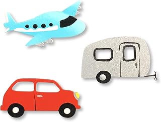 Roeda Brighten Your Life 14564m Travel Icons Set of 3 Assorted Magnets - Airplane, RV, Car