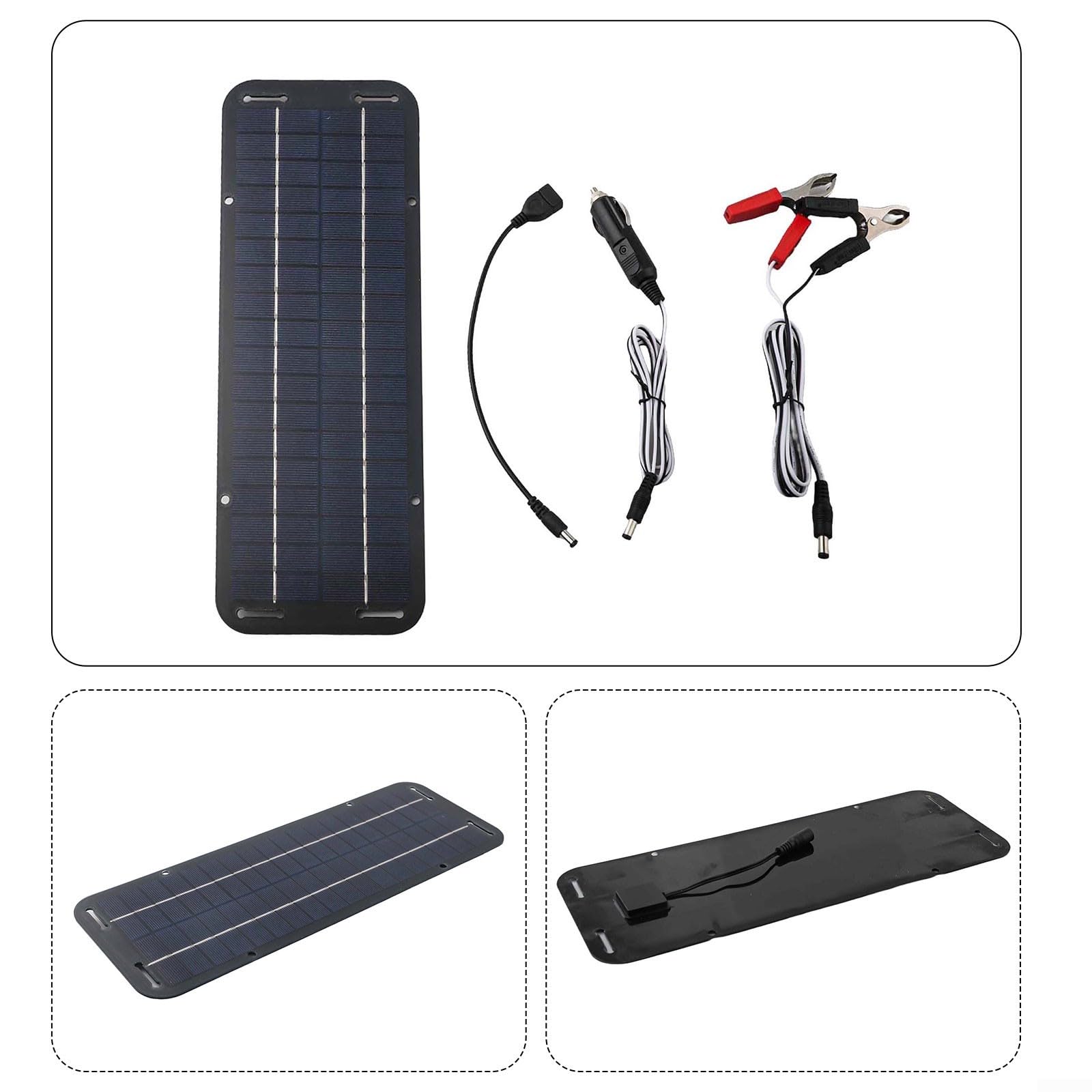 30 W Solarpanel, 12 V Batterie, Erhaltungsladegerät mit USB-Ausgang für Auto, Boot, Wohnmobil, Motorrad, Fahrzeug, wasserdicht, IP65, PET, polykristalline Silikonzelle mit Saugnäpfen, Lade-Kit