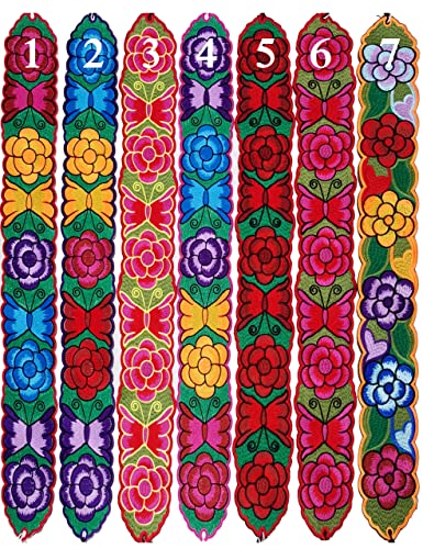 YZXDORWJ Women Embrodiered Mexican Belt for Dress Boho Floral Traditional Fiesta Party Sash2