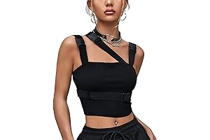 Women's Punk Style Buckle Crop Top