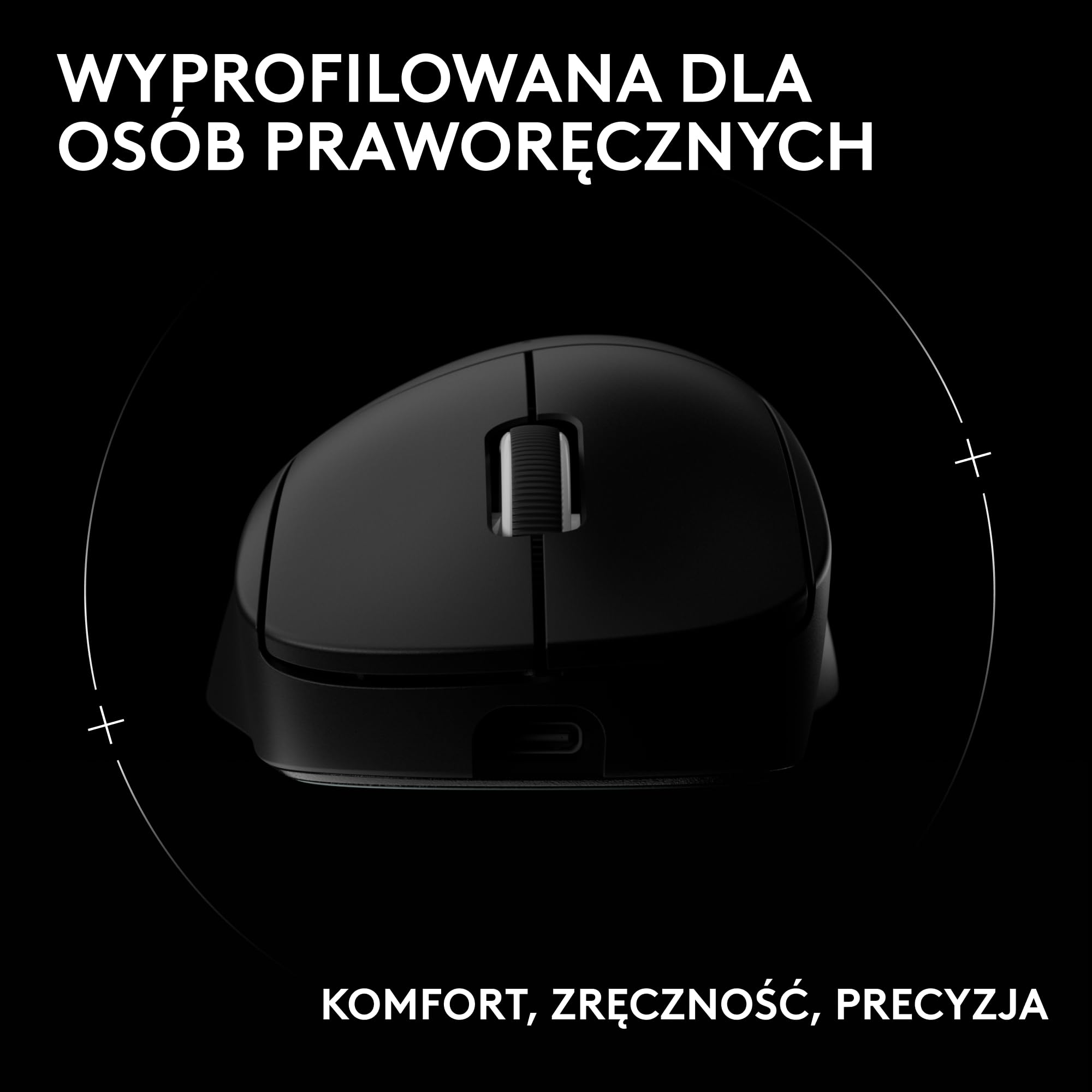 Bezprzewodowa mysz do gier Logitech G PRO X SUPERLIGHT 2 DEX LIGHTSPEED, lekka mysz klasy profesjonalnej o wadze 60 g, z 5 programowalnymi przyciskami, ładowaniem przez USB-C