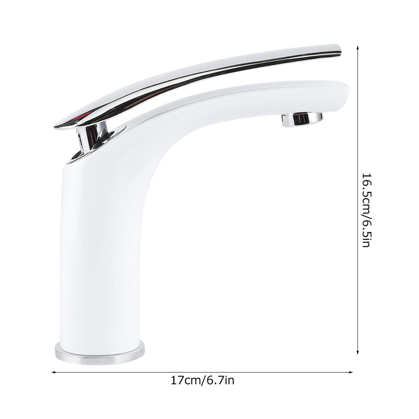 AYNEFY ViaGasaFamidoGrifo de baño Mezclador Monomando de Agua fría y Caliente Monomando de Lavabo con diseño de cerámica Blanca Mezclador de Lavabo Mezclador de Lavabo para baño