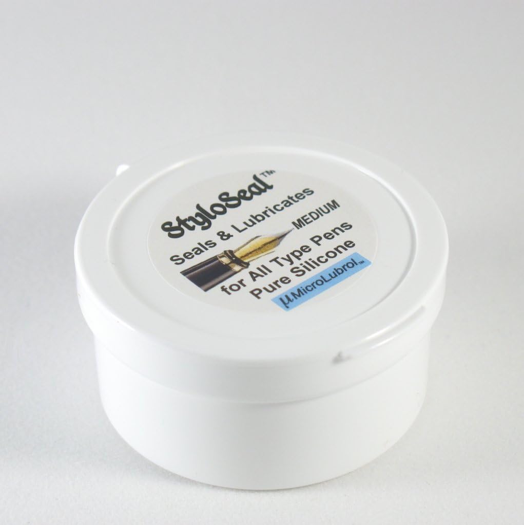 StyloSeal Medium Consistency (Medium Stiffness) 100% Pure Silicone Sealant & Lubricant Grease for Fountain and Eyedropper Pen Applications