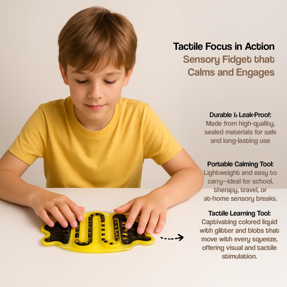 Image of Abley's Squishy Sensory Toy, Capillary Goo Toy with Glitter, Squeeze Stress Relief, Liquid Motion Fidget, Engaging & Calming (Black)