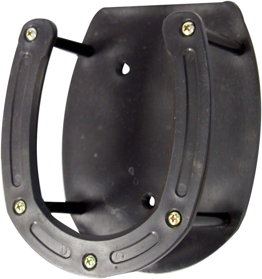Intrepid International Horseshoe Lick Block Holder, Secure Salt Block Holders for Horses, Goats, Deer & More, for Stable and Barn Use, Salt Block Holder for Horses, Black