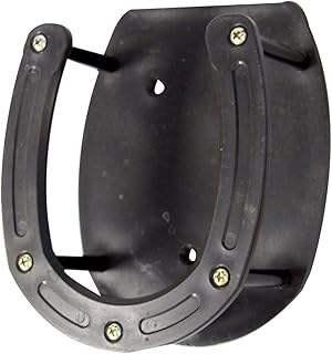 Intrepid International Horseshoe Lick Block Holder, Secure Salt Block Holders for Horses, Goats, Deer & More, for Stable and Barn Use, Salt Block Holder for Horses, Black