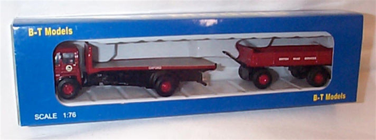 Leyland Beaver flatbed & dropside trailer British Road Services truck 1.76 railway scale model