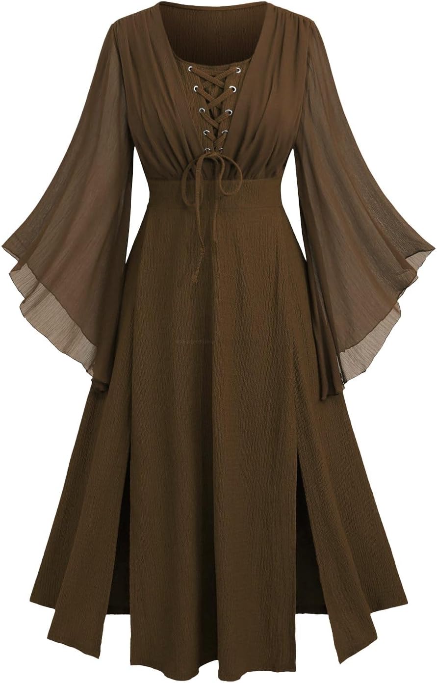 ROSE GAL Rosegal Plus Size Costumes Dress for Women Medieval Fairy Dress Mesh Halloween Costumes Dress Cosplay