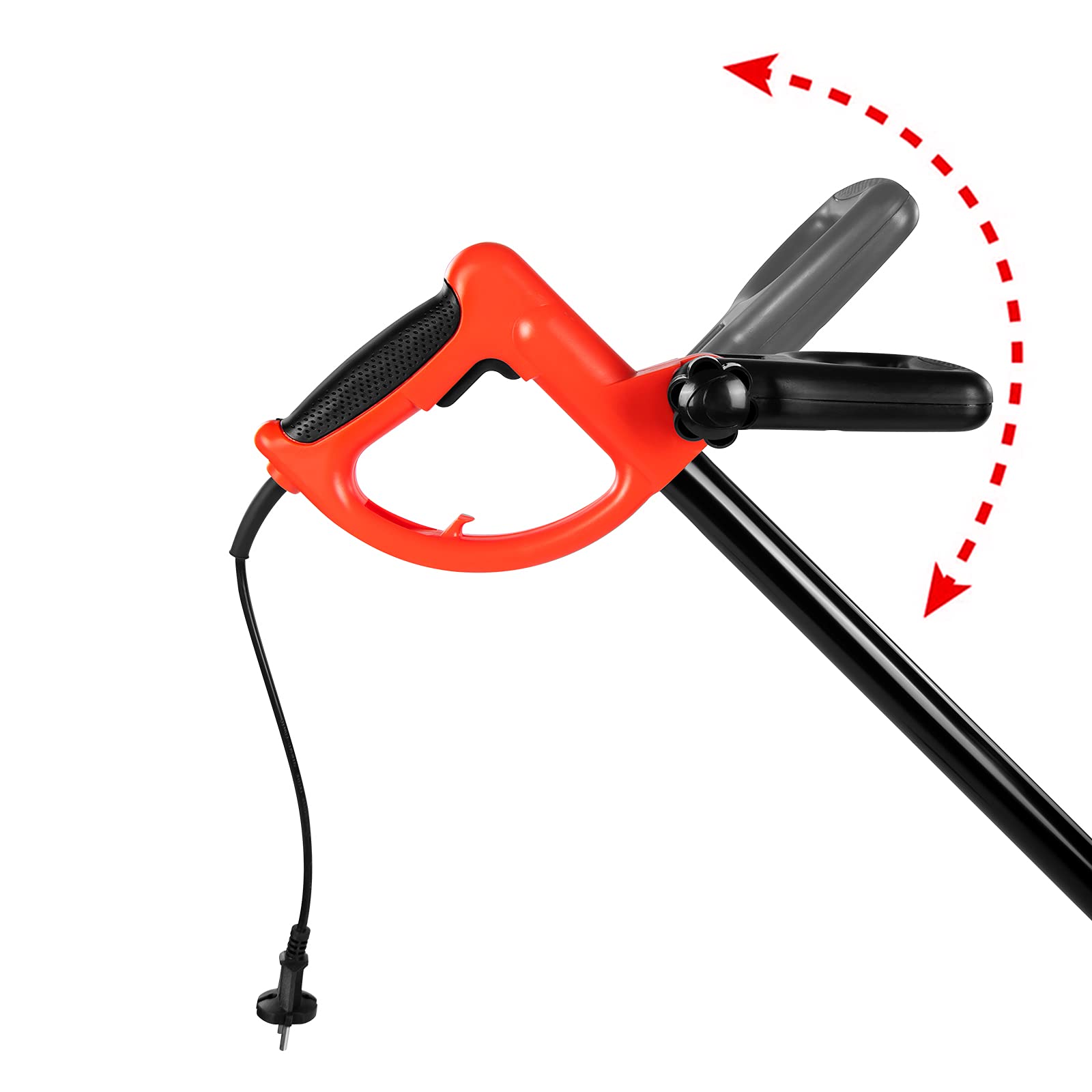 Grafner 2in1 Rasenkantenschneider und Fugenbürste, mit Messer und Bürste, ergonomischer Teleskopstiel, 3-Fach einstellbare Schnitttiefe, Führungsschiene für präzise Kanten und saubere Fugen Rot